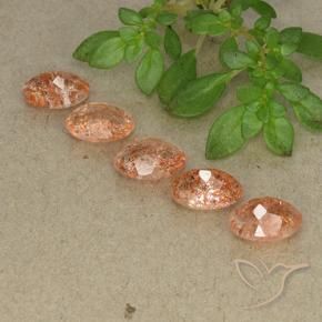 3.60 ct natürliche Ingwer-Orange Sonnenstein-Edelsteine, Oval Schliff, Lichtdurchlässig