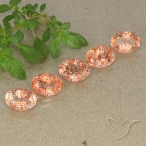 4.18 ct natürliche Mittel-Hellorange Sonnenstein-Edelsteine, Oval, Lichtdurchlässig