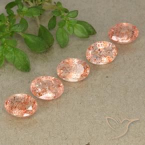 3.50 ct natürliche Helle Tigerorange Sonnenstein-Edelsteine, Oval, Lichtdurchlässig