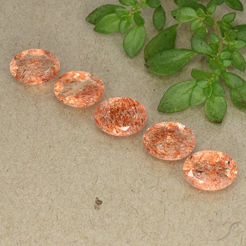 3.24ctw Natürlicher Mittel-Hellorange Sonnenstein, Oval, Lichtdurchlässig
