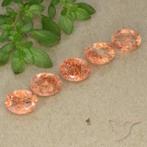 3.24 ct natürliche Mittel-Hellorange Sonnenstein-Edelsteine, Oval, Lichtdurchlässig