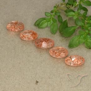 3.24 ct natürliche Mittel-Hellorange Sonnenstein-Edelsteine, Oval, Lichtdurchlässig