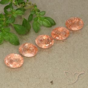 3.72 ct natürliche Mittel-Hellorange Sonnenstein-Edelsteine, Oval, Lichtdurchlässig