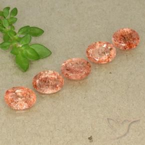 3.73 ct natürliche Mittel-Hellorange Sonnenstein-Edelsteine, Oval, Lichtdurchlässig