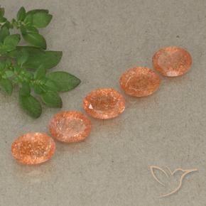 4.20 ct natürliche Mittelorange Sonnenstein-Edelsteine, Oval, Lichtdurchlässig