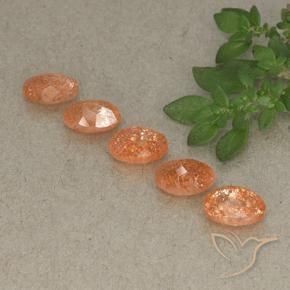 4.20 ct natürliche Mittelorange Sonnenstein-Edelsteine, Oval, Lichtdurchlässig