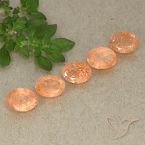 3.75 ct natürliche Mittel-Hellorange Sonnenstein-Edelsteine, Oval, Lichtdurchlässig