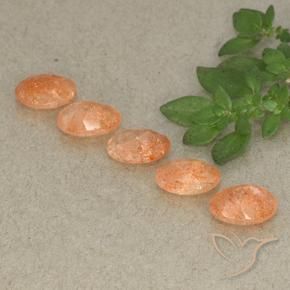 3.75 ct natürliche Mittel-Hellorange Sonnenstein-Edelsteine, Oval, Lichtdurchlässig