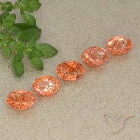 3.17 ct natürliche Mittelorange Sonnenstein-Edelsteine, Oval, Lichtdurchlässig