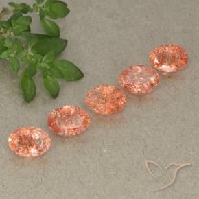 4.00 ct natürliche Mittelorange Sonnenstein-Edelsteine, Oval, Lichtdurchlässig