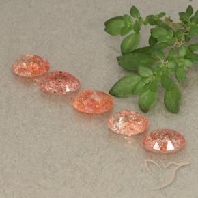 4.00 ct natürliche Mittelorange Sonnenstein-Edelsteine, Oval, Lichtdurchlässig