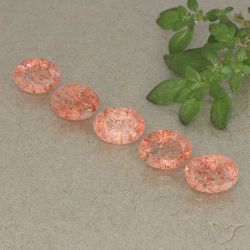 4.49ctw Natürlicher Pfirsich-orange Sonnenstein, Oval, Lichtdurchlässig