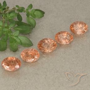 3.94 ct natürliche Mittelorange Sonnenstein-Edelsteine, Oval, Lichtdurchlässig