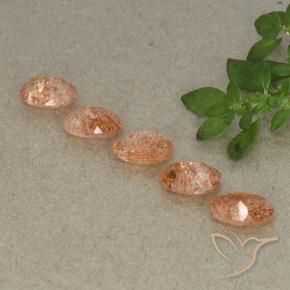 3.40 ct natürliche rötlich-orange Sonnenstein-Edelsteine, Oval, Lichtdurchlässig