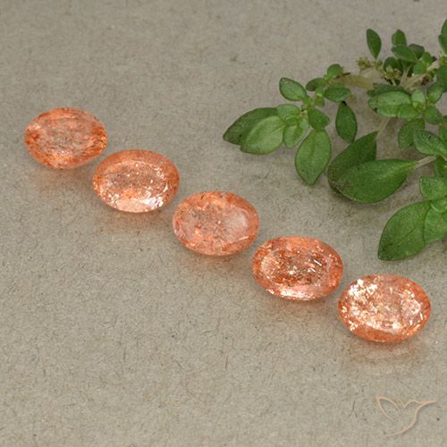 4.31ctw Natürlicher Mittelorange Sonnenstein, Oval, Lichtdurchlässig