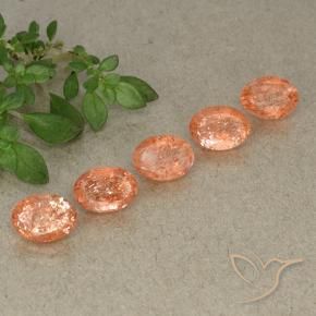 4.31 ct natürliche Mittelorange Sonnenstein-Edelsteine, Oval, Lichtdurchlässig