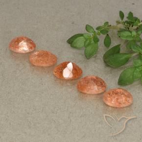4.31 ct natürliche Mittelorange Sonnenstein-Edelsteine, Oval, Lichtdurchlässig