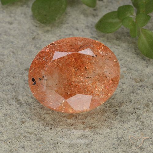 4.42ct Natürlicher Mittelorange Sonnenstein, Oval, Lichtdurchlässig