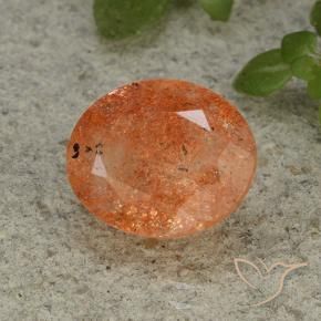 9,17 ctw natürlicher Mittelorange Sonnenstein, Oval, Lichtdurchlässig