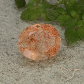 9,17 ctw natürlicher rötlich-orange Sonnenstein, Oval, Lichtdurchlässig