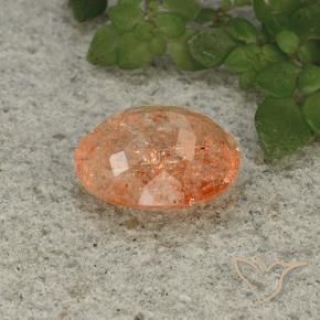 9,17 ctw natürlicher rötlich-orange Sonnenstein, Oval, Lichtdurchlässig