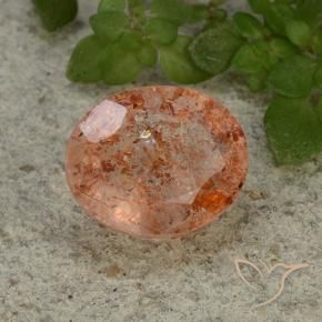 9,17 ctw natürlicher Grapefruit-Orange Sonnenstein, Oval, Lichtdurchlässig