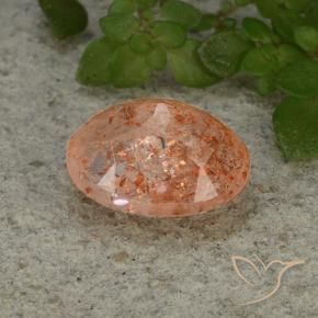9,17 ctw natürlicher Grapefruit-Orange Sonnenstein, Oval, Lichtdurchlässig