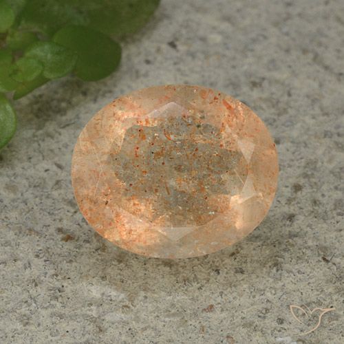 4.98ct Natürlicher Helle Pfirsichorange Sonnenstein, Oval, Lichtdurchlässig