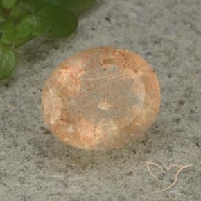 9,17 ctw natürlicher Helle Pfirsichorange Sonnenstein, Oval, Lichtdurchlässig