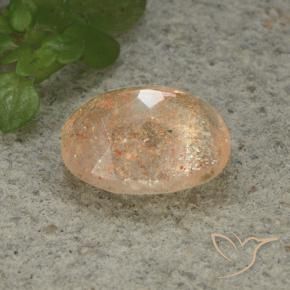 9,17 ctw natürlicher Helle Pfirsichorange Sonnenstein, Oval, Lichtdurchlässig