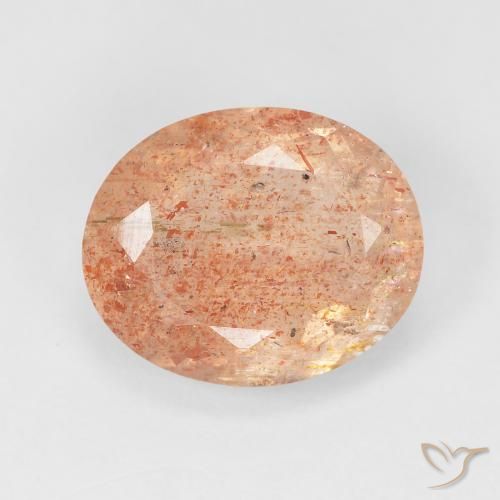 4.69ct Natürlicher Medium Light-Orange Sonnenstein, Oval, Lichtdurchlässig