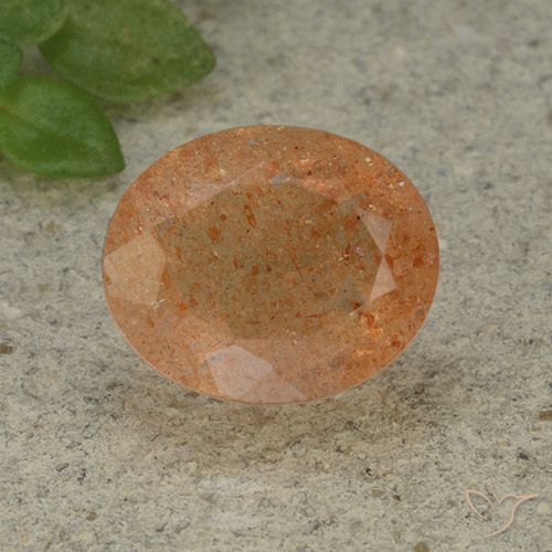 5.32ct Natürlicher Warmes Orange Sonnenstein, Oval, Lichtdurchlässig