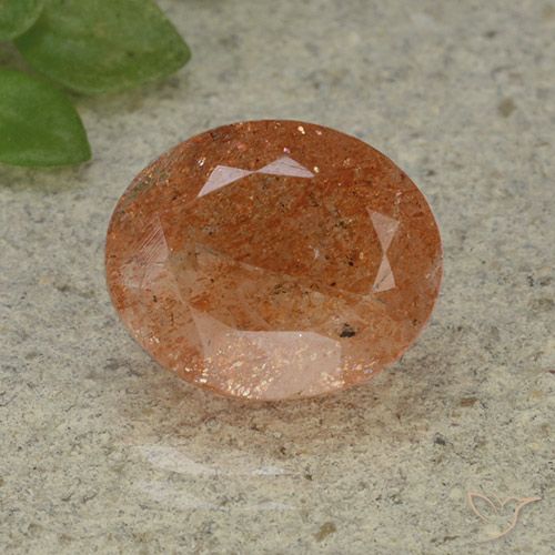 4.34ct Natürlicher rötlich-orange Sonnenstein, Oval, Lichtdurchlässig