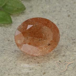 9,17 ctw natürlicher rötlich-orange Sonnenstein, Oval, Lichtdurchlässig