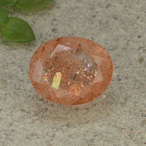 4.90ct Natürlicher Warmes Orange Sonnenstein, Oval, Lichtdurchlässig