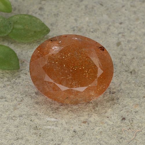 5.04ct Natürlicher Warmes Orange Sonnenstein, Oval, Lichtdurchlässig