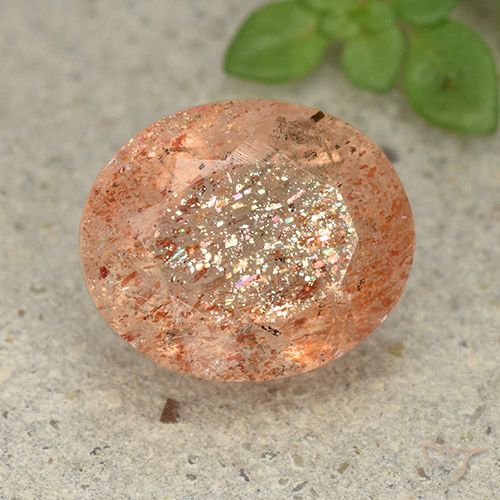 5.04ct Natürlicher hellorange Sonnenstein, Oval, Lichtdurchlässig