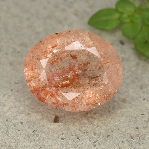 3.89ct Natürlicher hellorange Sonnenstein, Oval, Lichtdurchlässig