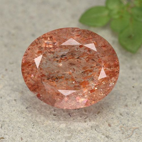 4.63ct Natürlicher Warmes Orange Sonnenstein, Oval, Lichtdurchlässig