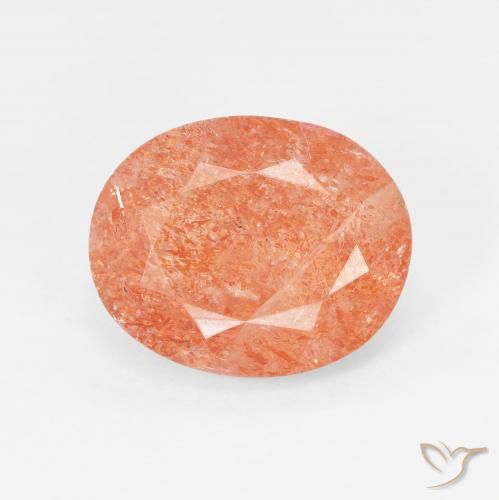 3.87ct Natürlicher Mittelorange Sonnenstein, Oval, Lichtdurchlässig