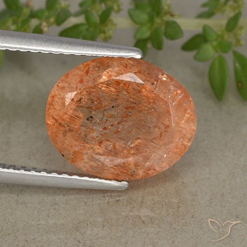 4.72ct Natürlicher Mittelorange Sonnenstein, Oval, Lichtdurchlässig