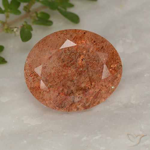 4.20ct Natürlicher Grapefruit-Orange Sonnenstein, Oval, Lichtdurchlässig