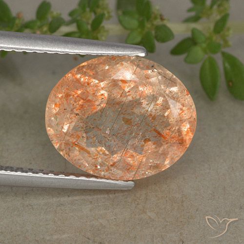 4.83ct Natürlicher hellorange Sonnenstein, Oval, Lichtdurchlässig