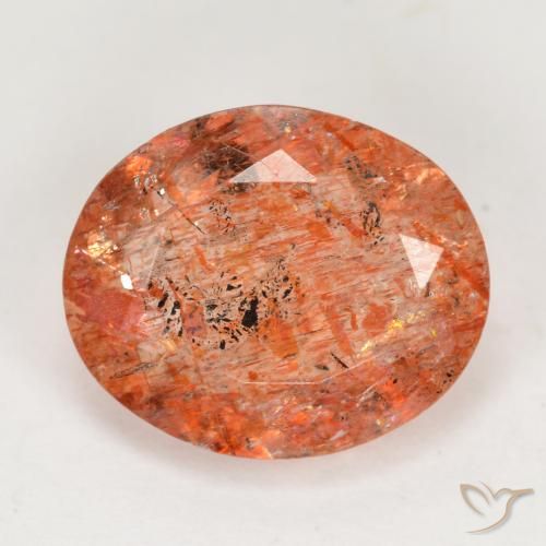3.69ct Natürlicher Mittelorange Sonnenstein, Oval, Lichtdurchlässig