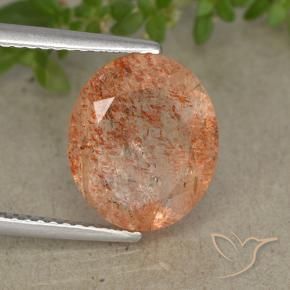 9,17 ctw natürlicher rötlich-orange Sonnenstein, Oval, Lichtdurchlässig