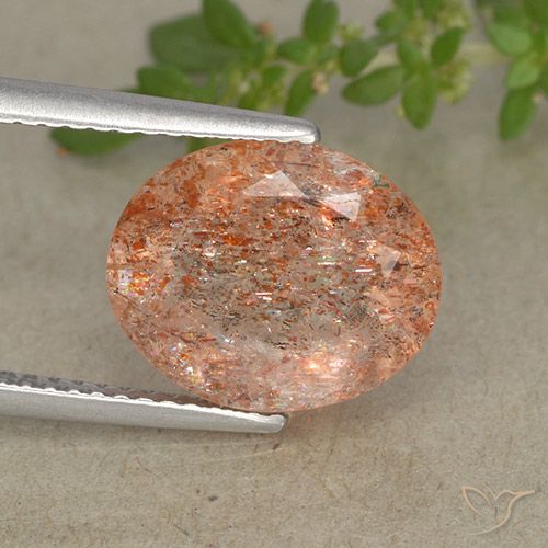 3.73ct Natürlicher Ingwer-Orange Sonnenstein, Oval, Lichtdurchlässig