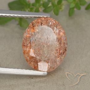 9,17 ctw natürlicher Ingwer-Orange Sonnenstein, Oval, Lichtdurchlässig