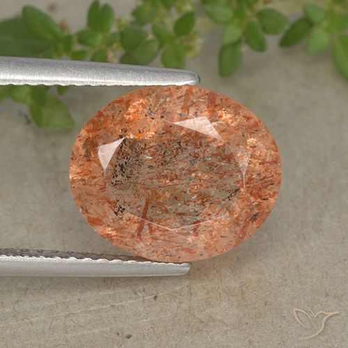 4.87ct Natürlicher Mittel-Hellorange Sonnenstein, Oval, Lichtdurchlässig