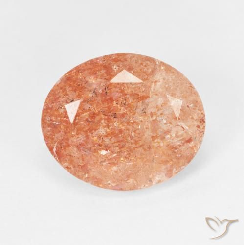 4.38ct Natürlicher Medium Light-Orange Sonnenstein, Oval, Lichtdurchlässig