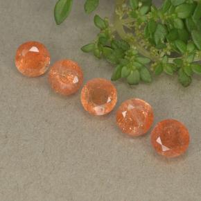 2,73 ct natürliche orangefarbener Sonnenstein-Edelsteine, Rundschliff, Lichtdurchlässig